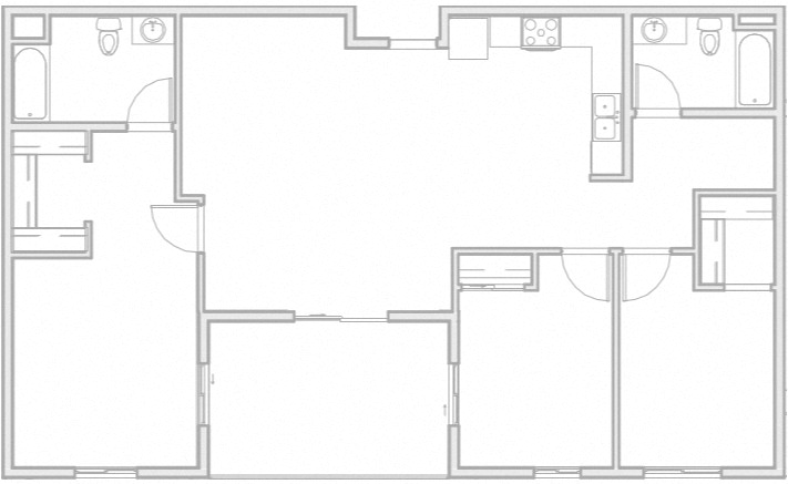 3 Bed 2 Bath, ADA 200 200 floor plan