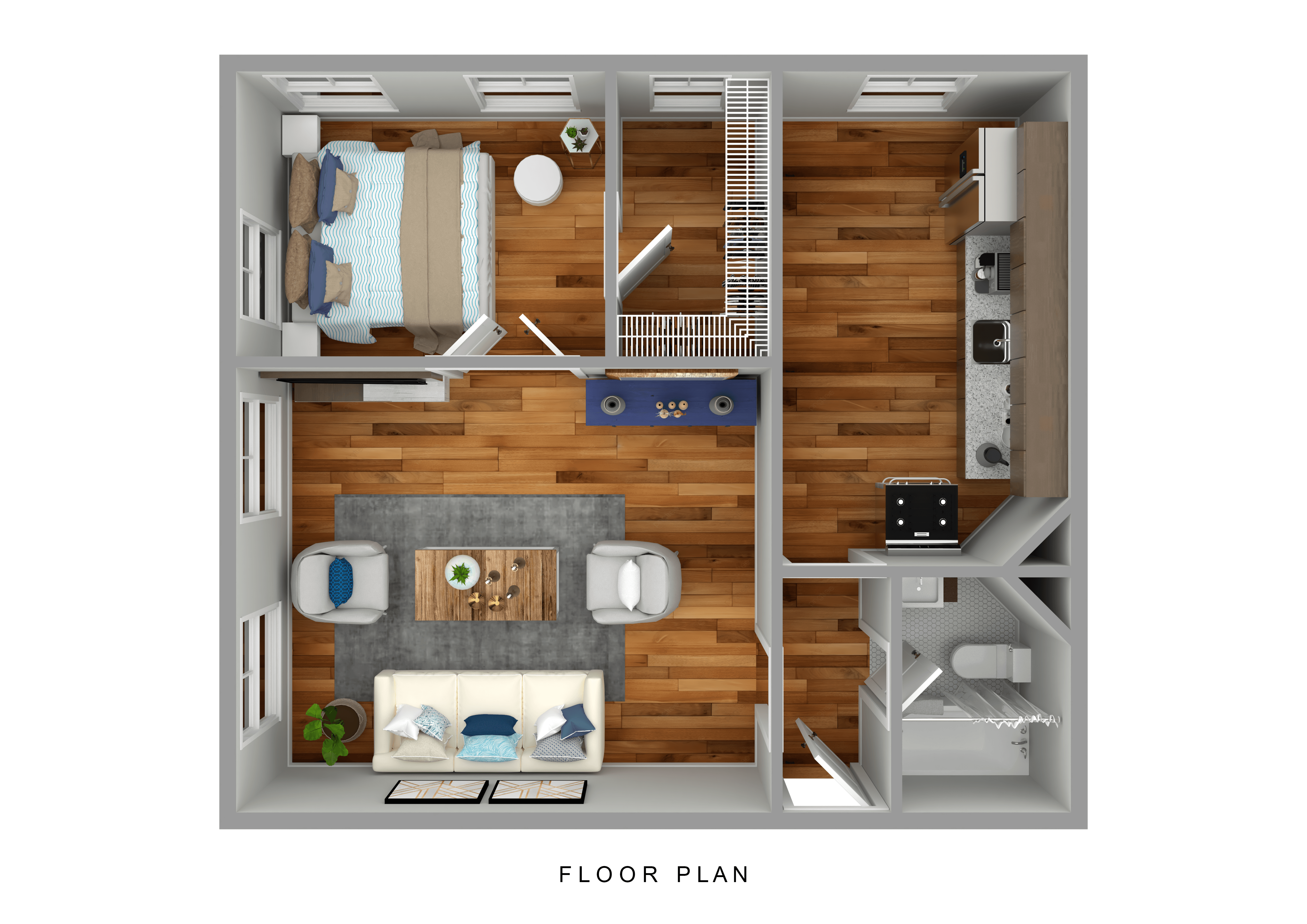 One Bedroom 01 01 floor plan