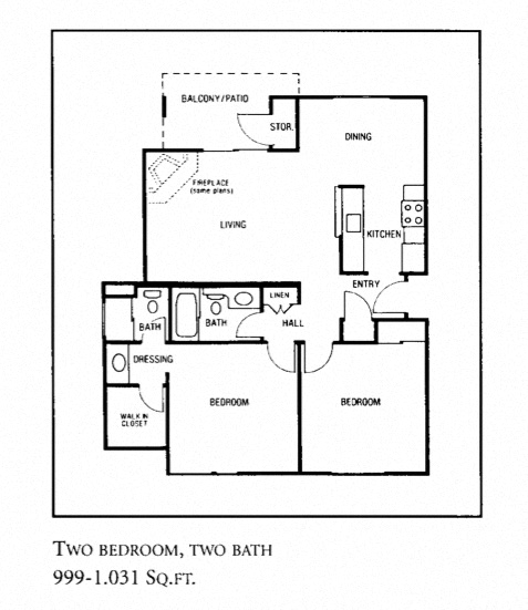 2 Bed - 2 bath 15 15 floor plan