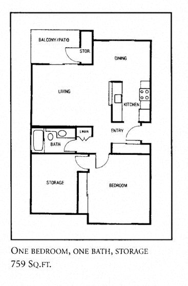 1 Bed - 1 Bath 39 39 floor plan