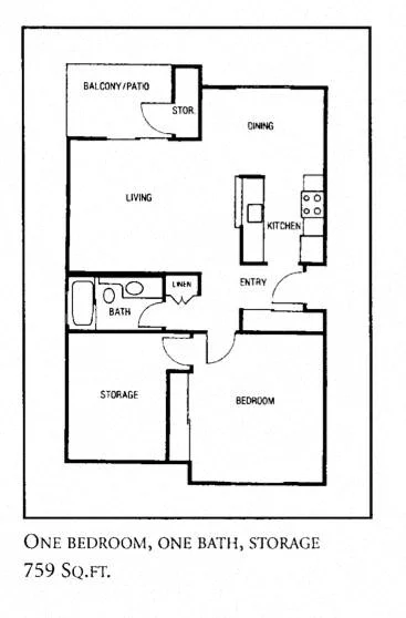1 Bed - 1 Bath 39 39 floor plan
