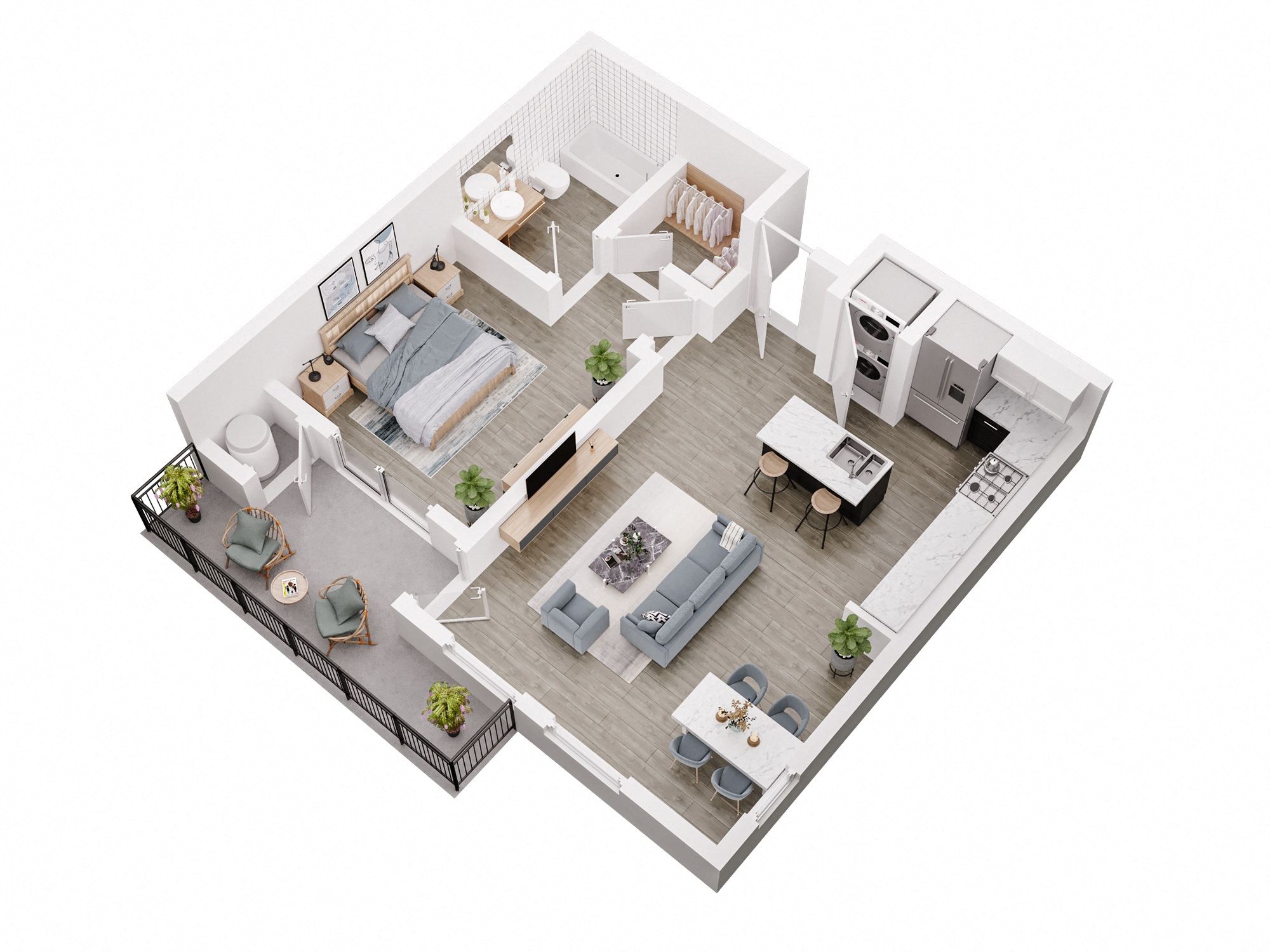 1 Bed 1 Bath 315 315 floor plan