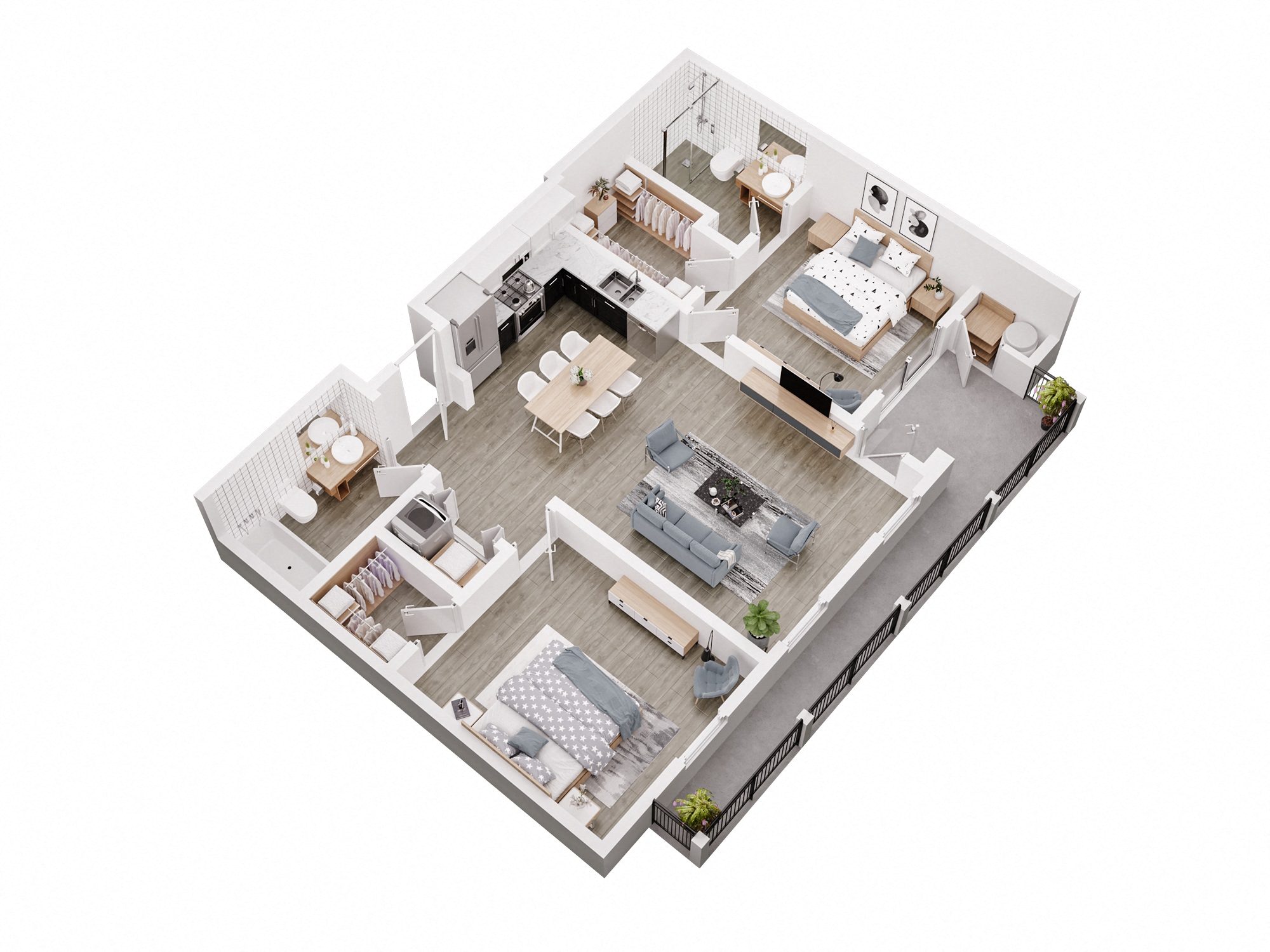 2 Bed 2 Bath 313 313 floor plan