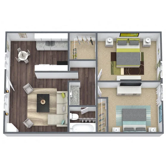 B1: 2 Bed 1 Bath 179 179 floor plan