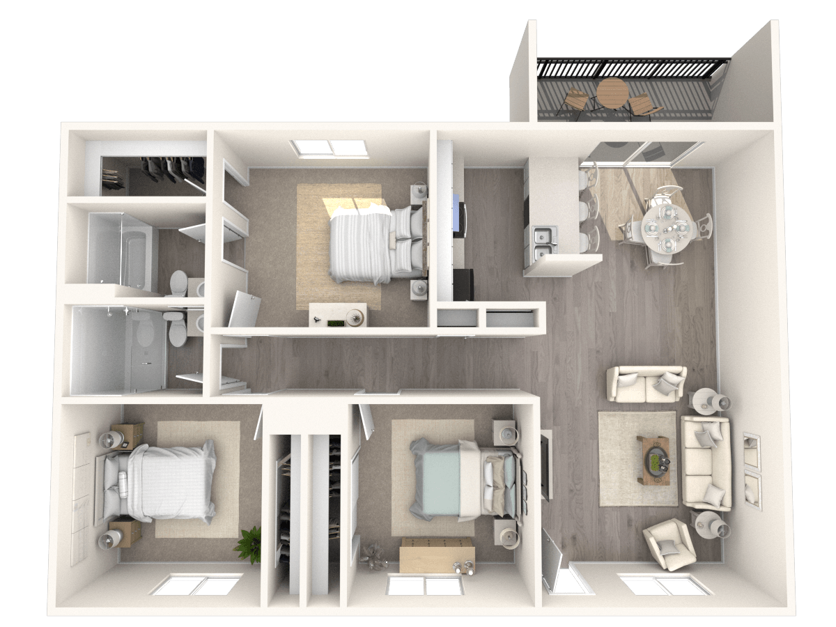 Renovated 3 Bed 2 Bath D-D14 D-D14 floor plan