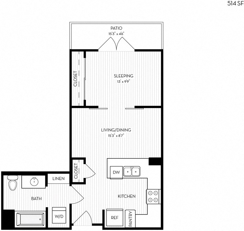 Revela Floorplan Studio 0-1A 2247 2247 floor plan