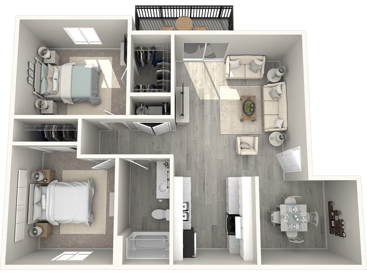 Two Bedroom One Bathroom W256 W256 floor plan
