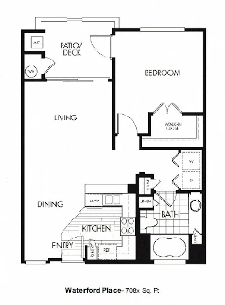1x1-B 1405 1405 floor plan
