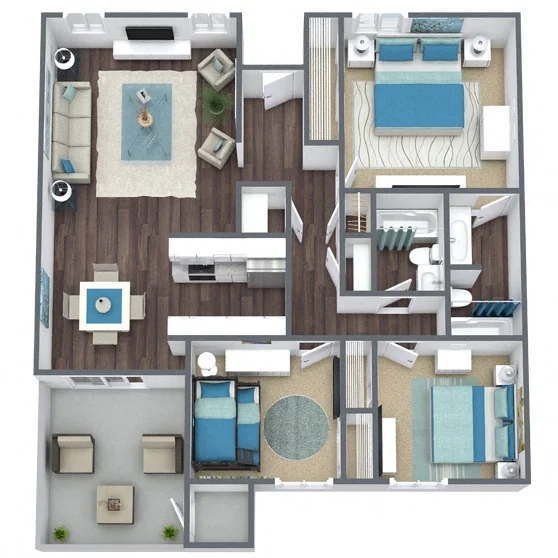 C1: 3 Bed 2 Bath 093 093 floor plan