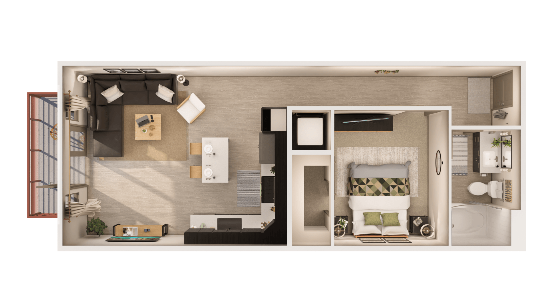 The Cooper E1 327 327 floor plan