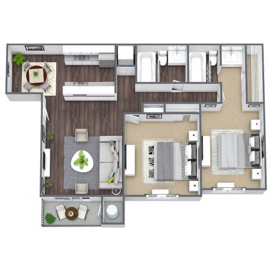 2x2 813 813 floor plan