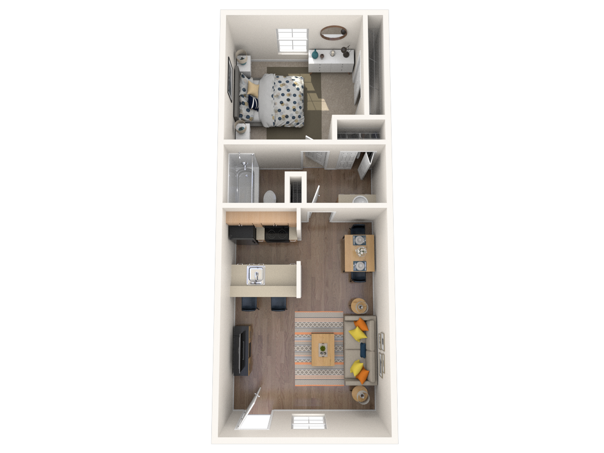 1 Bed 1 Bath 120 120 floor plan