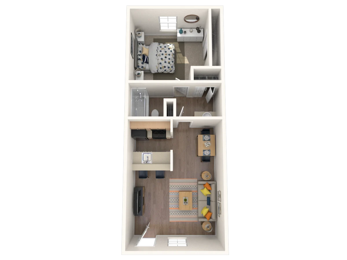1 Bed 1 Bath 224 224 floor plan