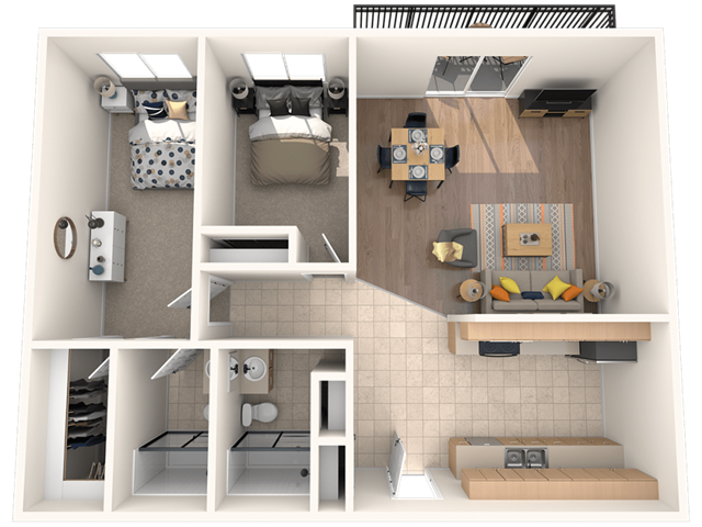 Two Bedroom, Two Bath 012 012 floor plan