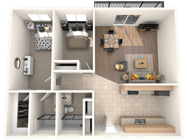 Two Bedroom, Two Bath 043 043 floor plan