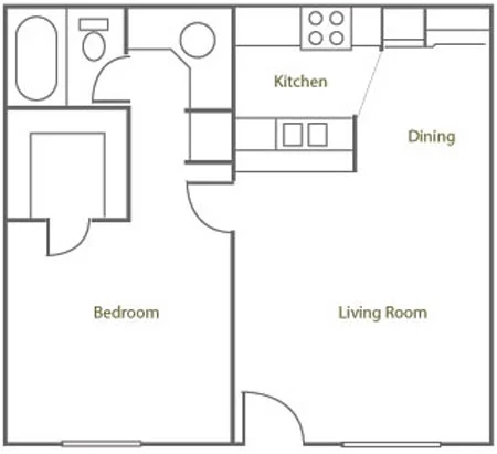 1Bed1Bath (A) 1095 1095 floor plan