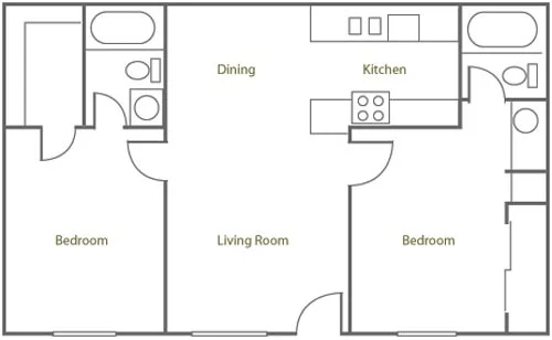2Bed2Bath (C ) 1025 1025 floor plan