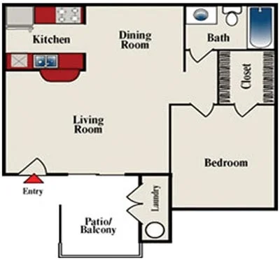 1Bed1Bath (A) 2055 2055 floor plan