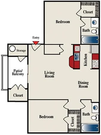 2Bed2Bath (C ) 2032 2032 floor plan