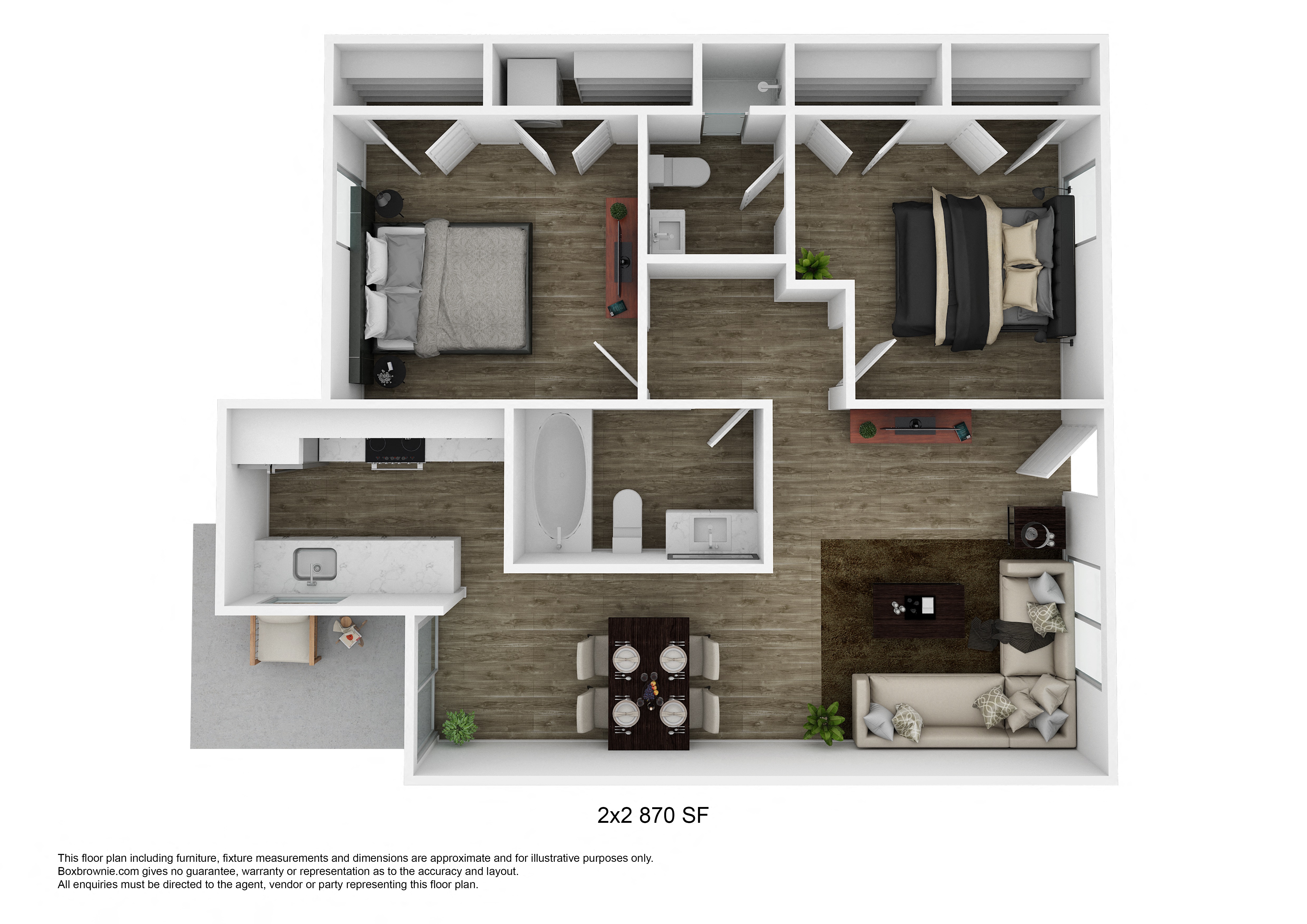 Two Bedroom 305 305 floor plan