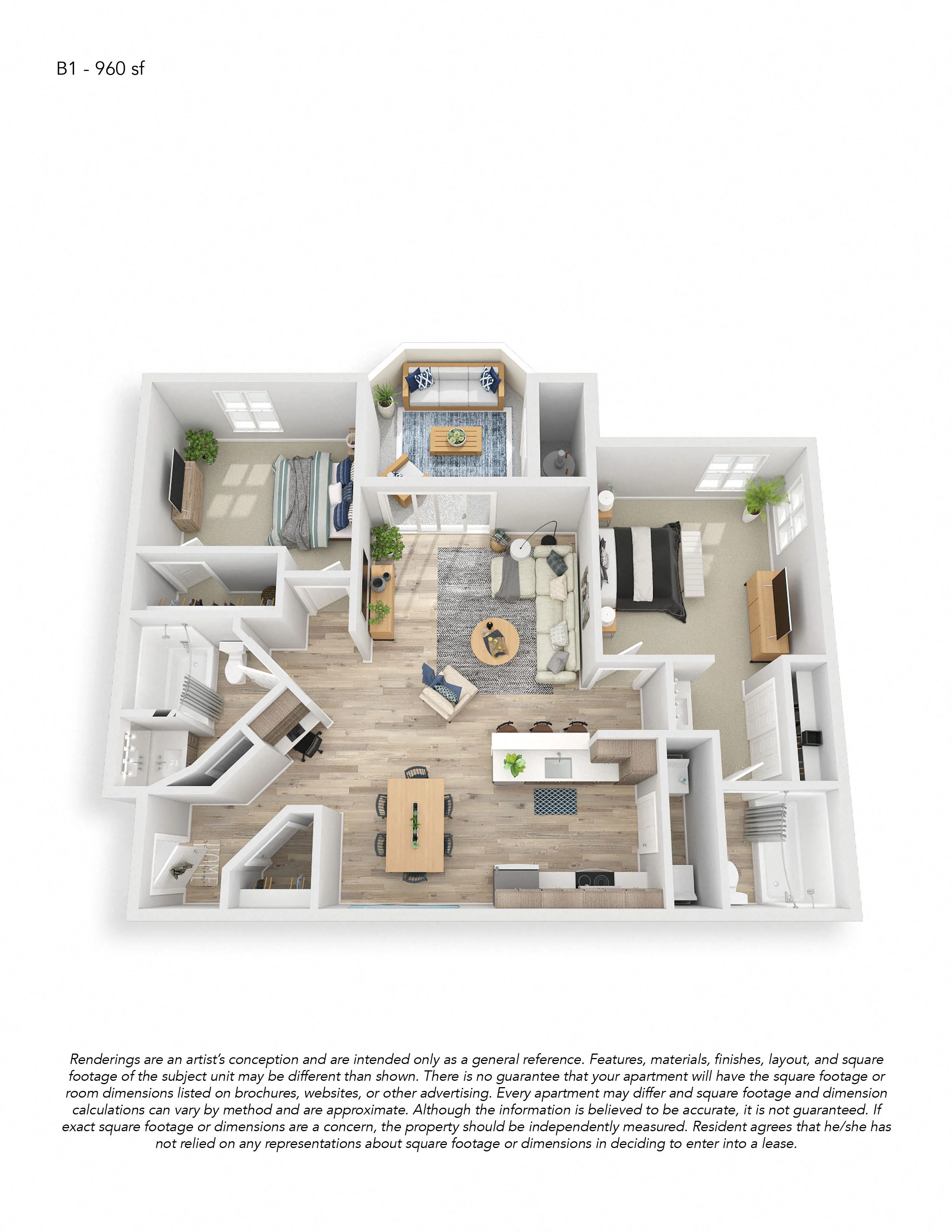 B1 1060 1060 floor plan