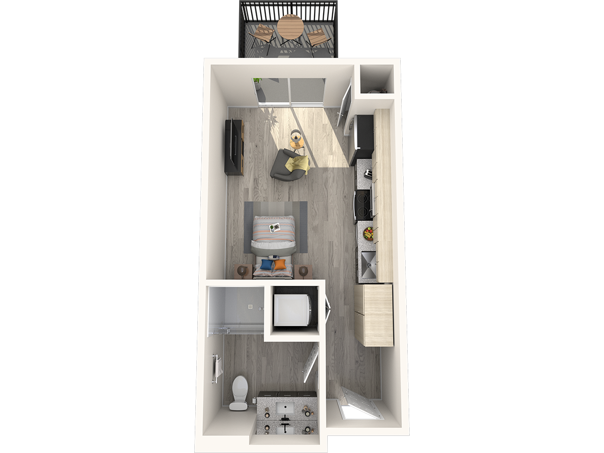 A2 - Studio 425 425 floor plan