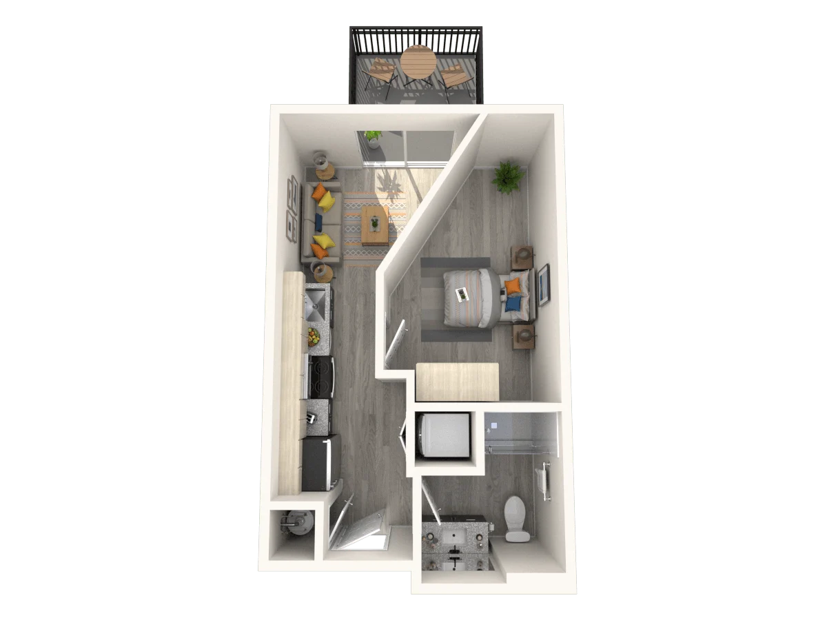 B1 - 1 Bedroom 1 Bathroom 412 360 floor plan
