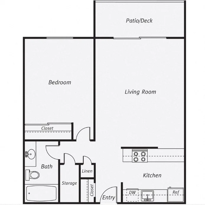One Bedroom One Bathroom 02-307 02-307 floor plan