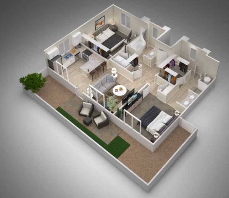 Two Bedroom Two Baths 044 044 floor plan