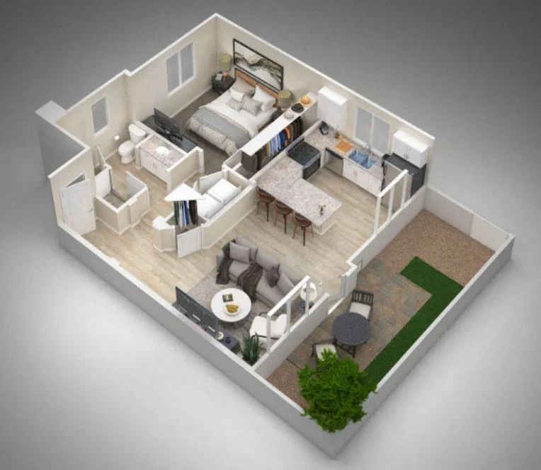 1 Bedroom 1 Bathroom 109 109 floor plan