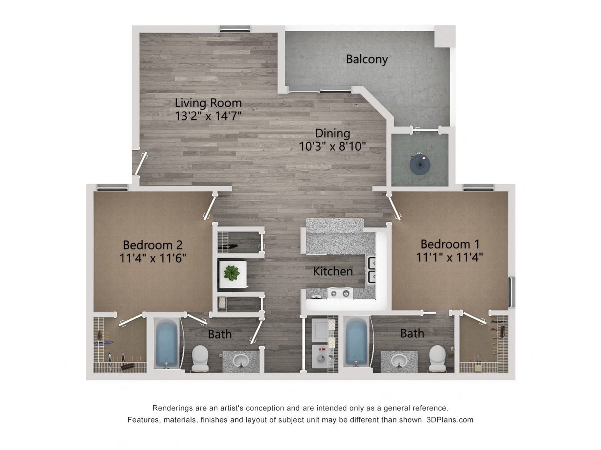 2 Bedrooms, 2 Bathrooms 35-2139 35-2139 floor plan
