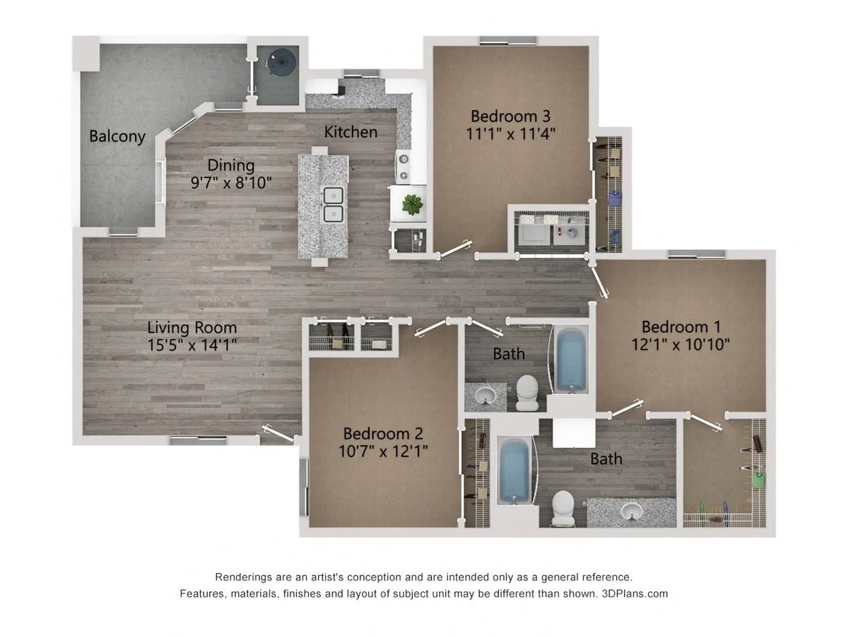 3 Bedrooms, 2 Bathrooms 07-2028 07-2028 floor plan