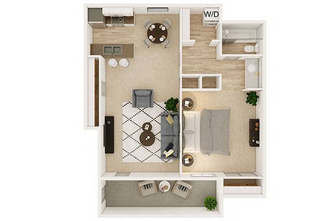 One Bedroom A 045 045 floor plan