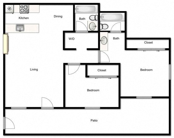 Two Bedroom 010 010 floor plan