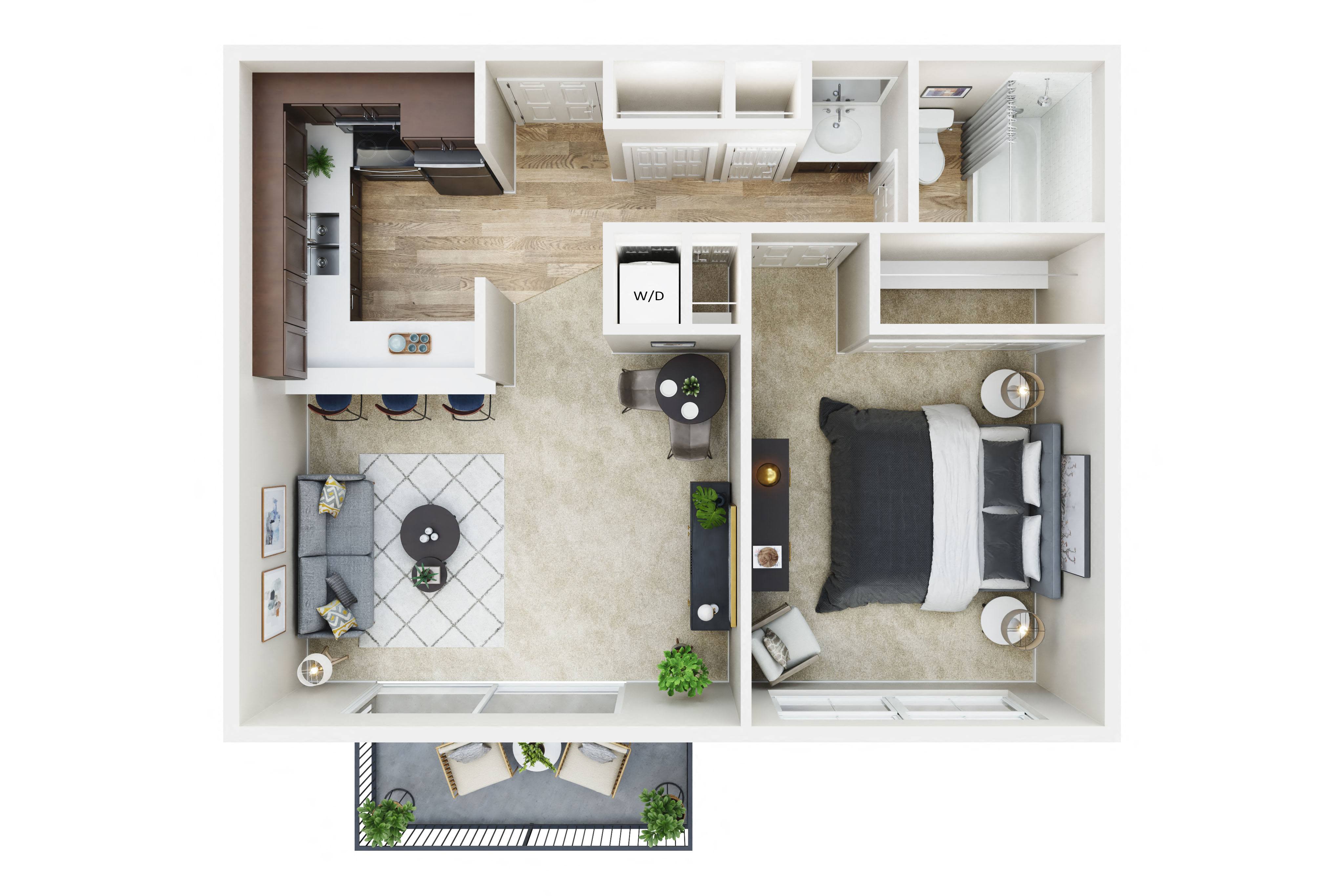 1 Bedroom, 1 Bath 2002 2002 floor plan