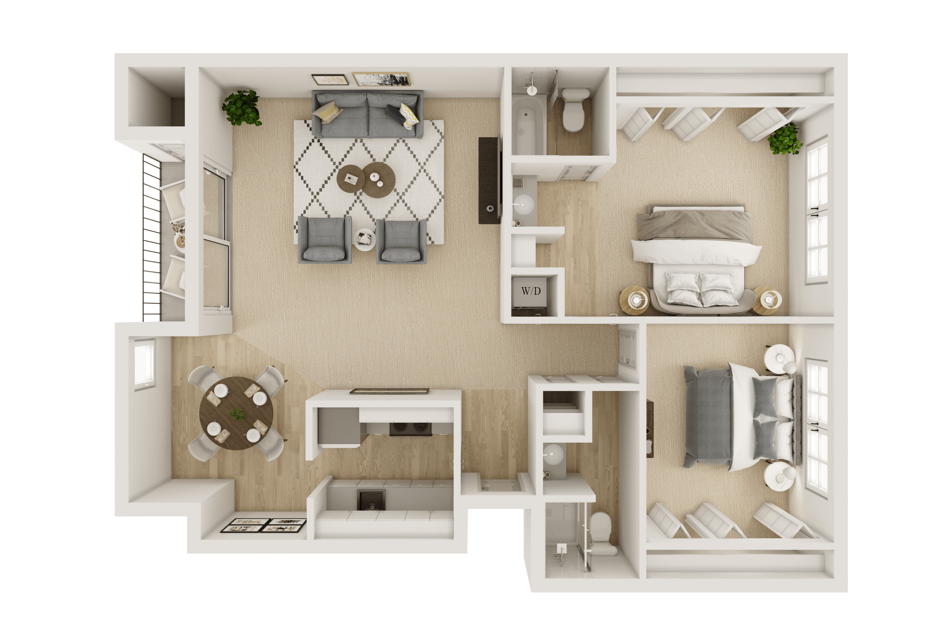 2 Bedroom, 2 Bath 125 125 floor plan