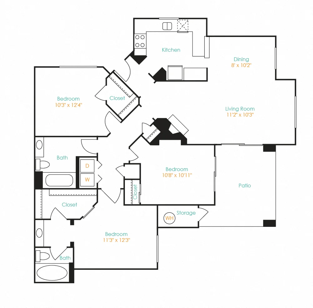 3 Bed 2 Bath 0211 0211 floor plan