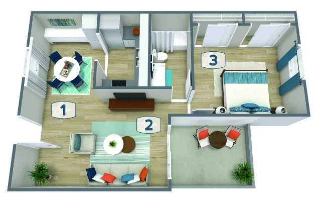 Kona - 1bed 1bath T168 T168 floor plan