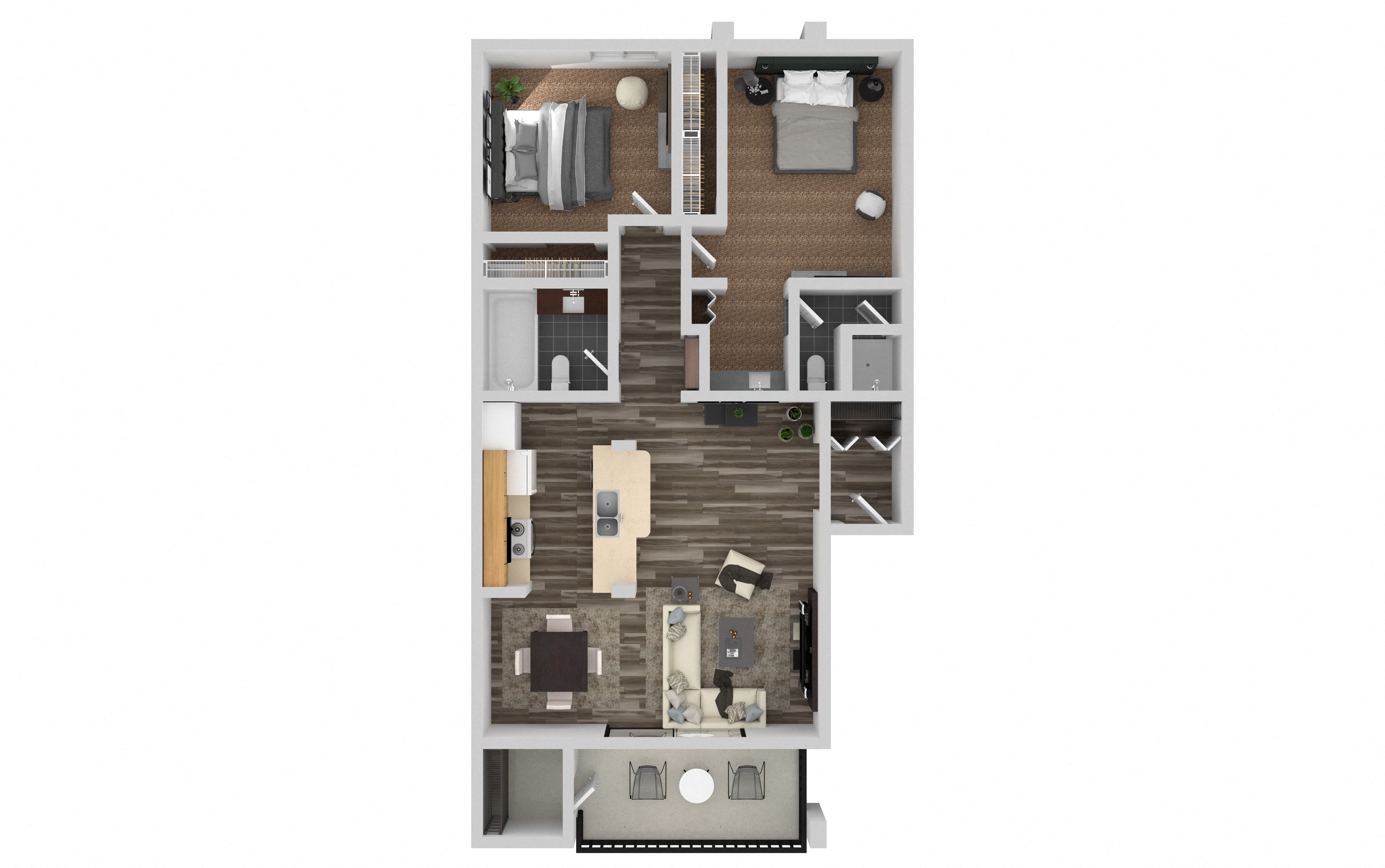 Two Bedroom, Two Bath 215 215 floor plan