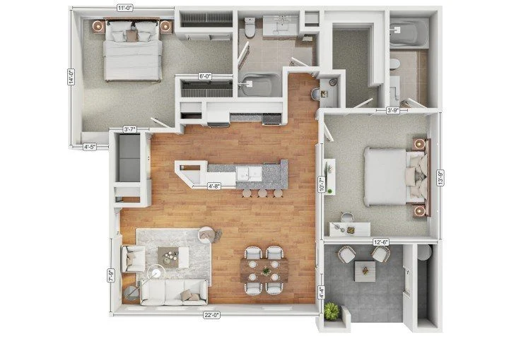 2b2 3036 3036 floor plan