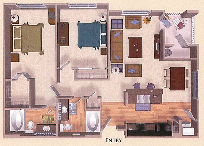 B2q | Two Bedroom 3140 3140 floor plan