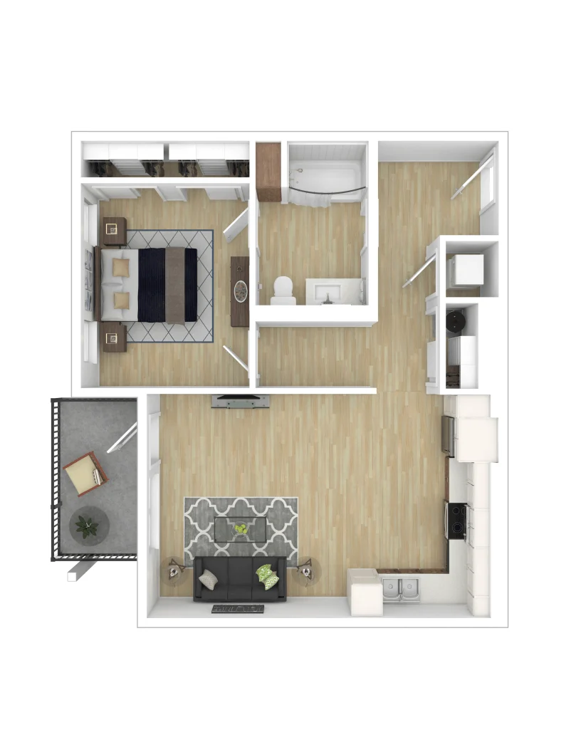 1x1 D INCOME QUALIFIED 1136 1136 floor plan
