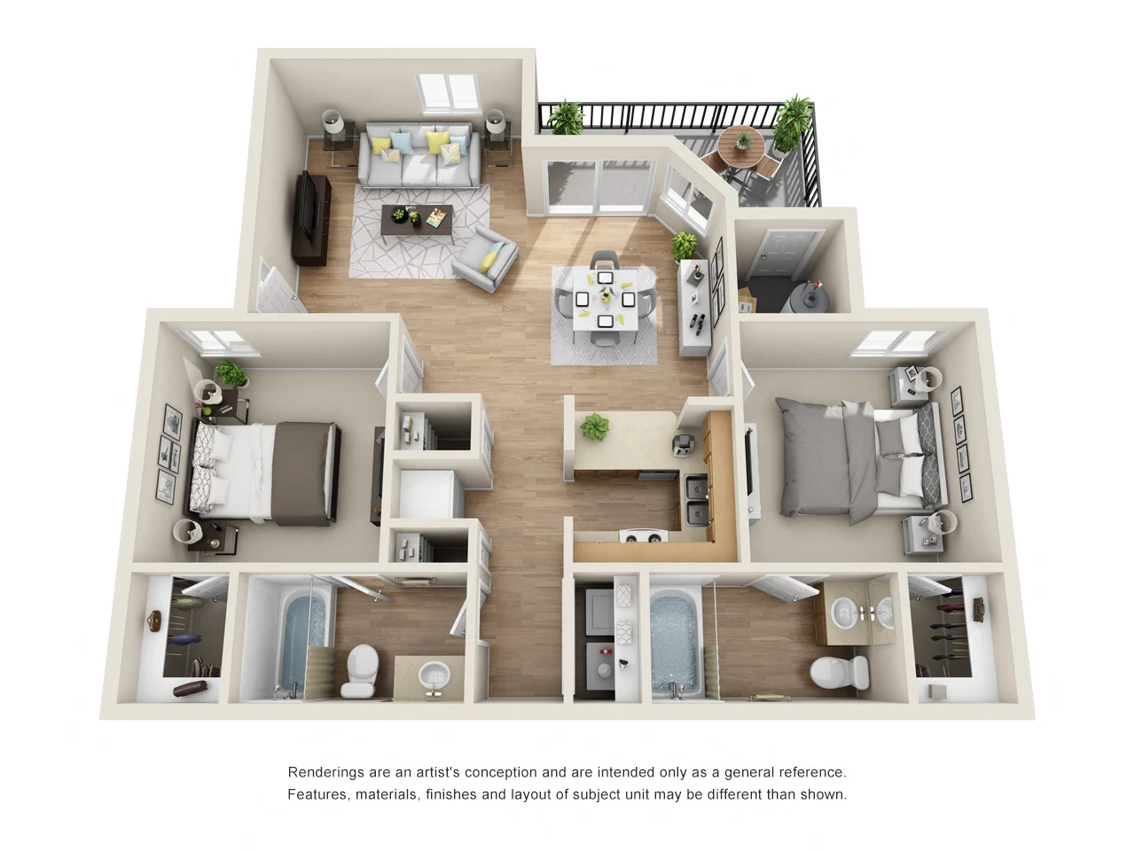 2x2 119 119 floor plan