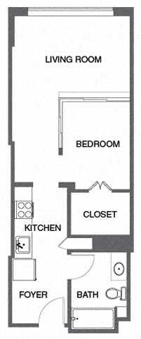 Jr. 1 Bed, 1 Bath 0514 0514 floor plan