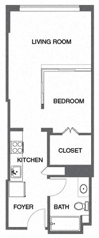 Jr. 1 Bed, 1 Bath 1613 1613 floor plan