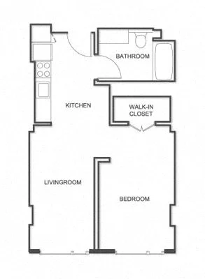 1 Bed JR B 1419 1419 floor plan