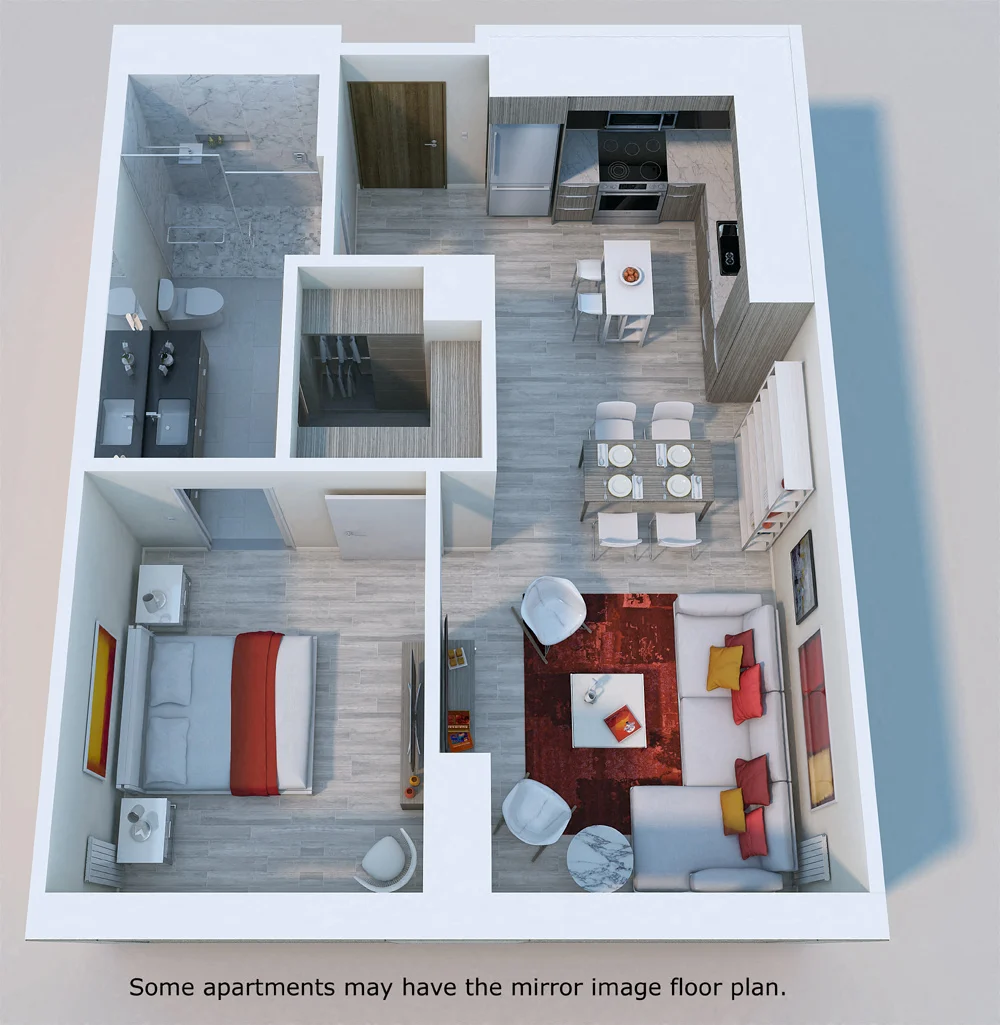 1 Bed, 1 Bath 0431 0431 floor plan