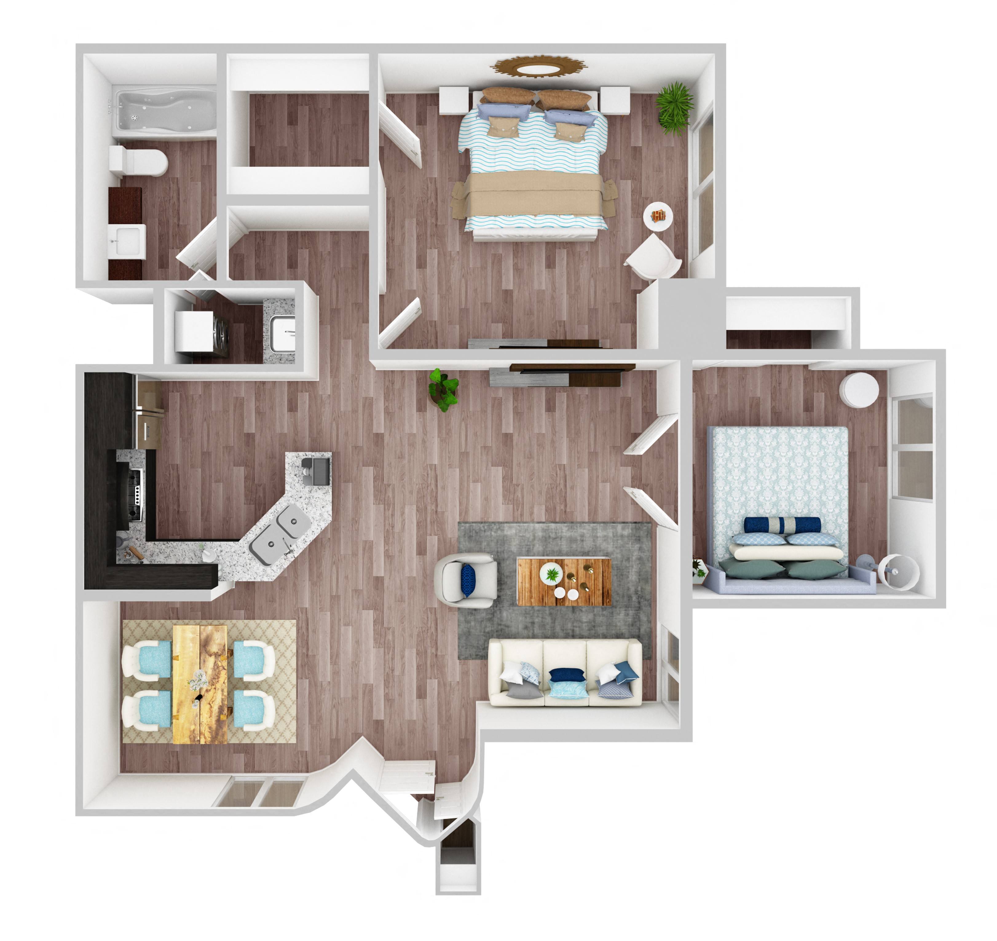 Two Bedroom, One Bath 2025 2025 floor plan