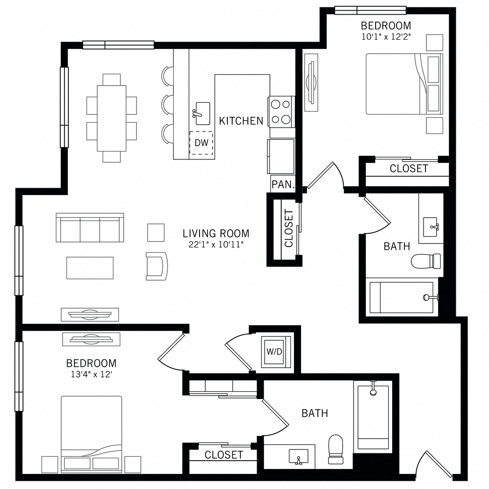 B4 2436 2436 floor plan