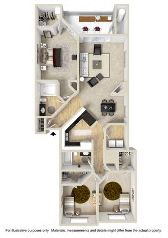 Hermosa Renovated 214 214 floor plan